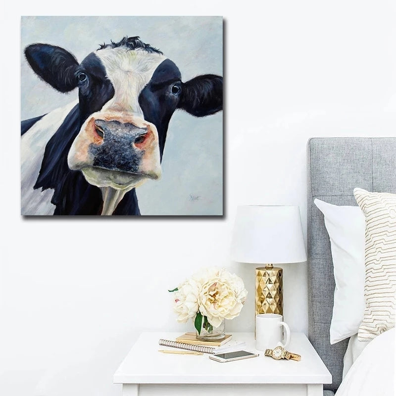 Art Watercolor Cow Picture Wall Painting Living Room