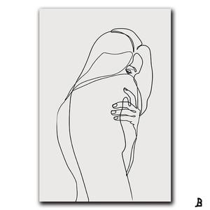Abstract Feminine Beauty Minimalist Wall Art Frameless Canvas Print