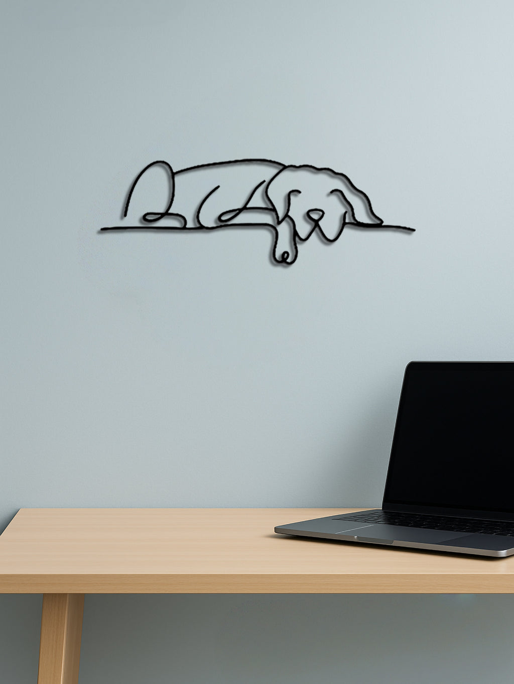 1PC Minimalist Metal Dog Wall Art,Gothic&Boho Decor For Living Room, Bedroom