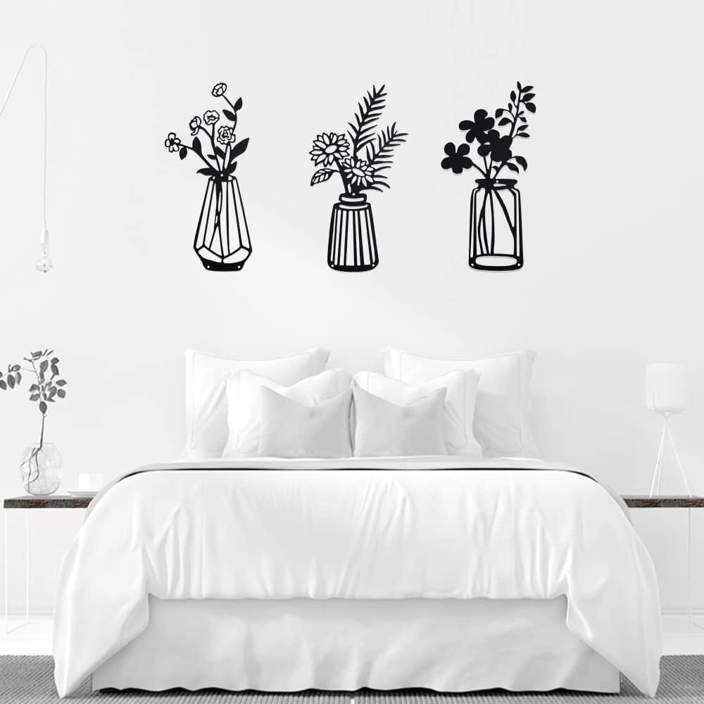 3PCs Vase Wall Decoration Minimalist Art Sculpture
