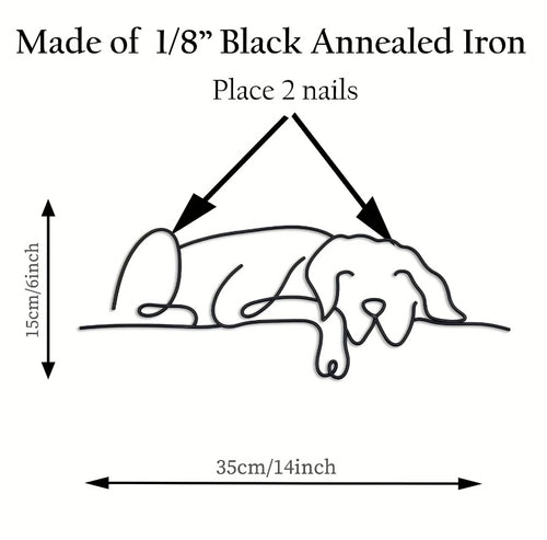 1PC Minimalist Metal Dog Wall Art,Gothic&Boho Decor For Living Room, Bedroom