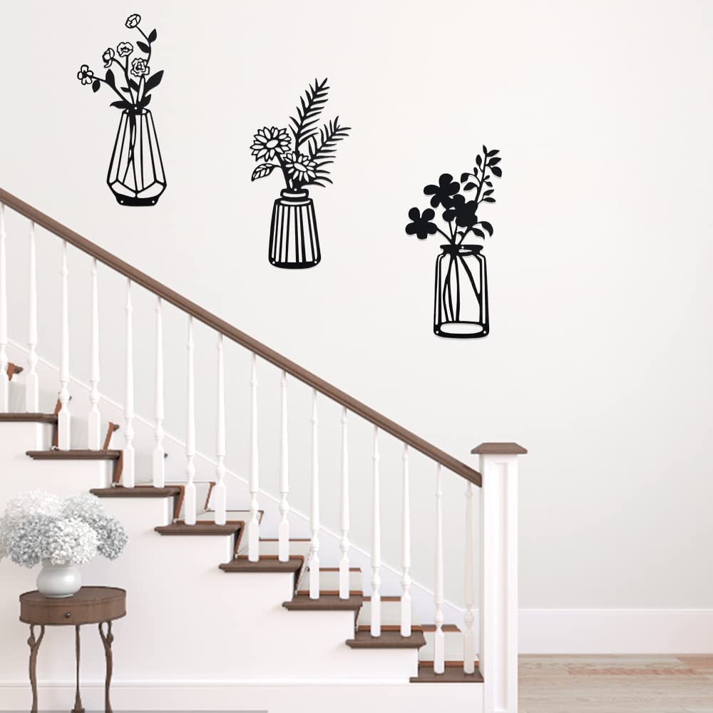 3PCs Vase Wall Decoration Minimalist Art Sculpture